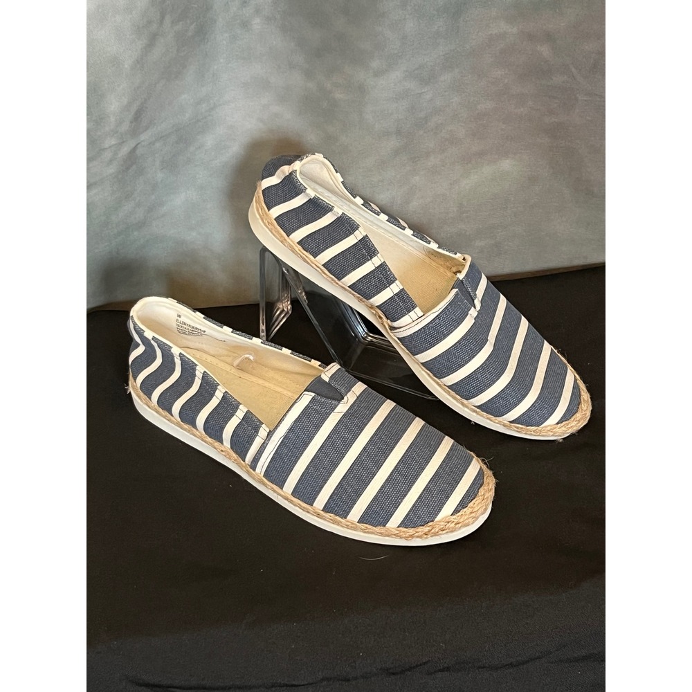 Esprit Women's Striped Canvas Espadrille Flats Shoes Navy White Size 9‎